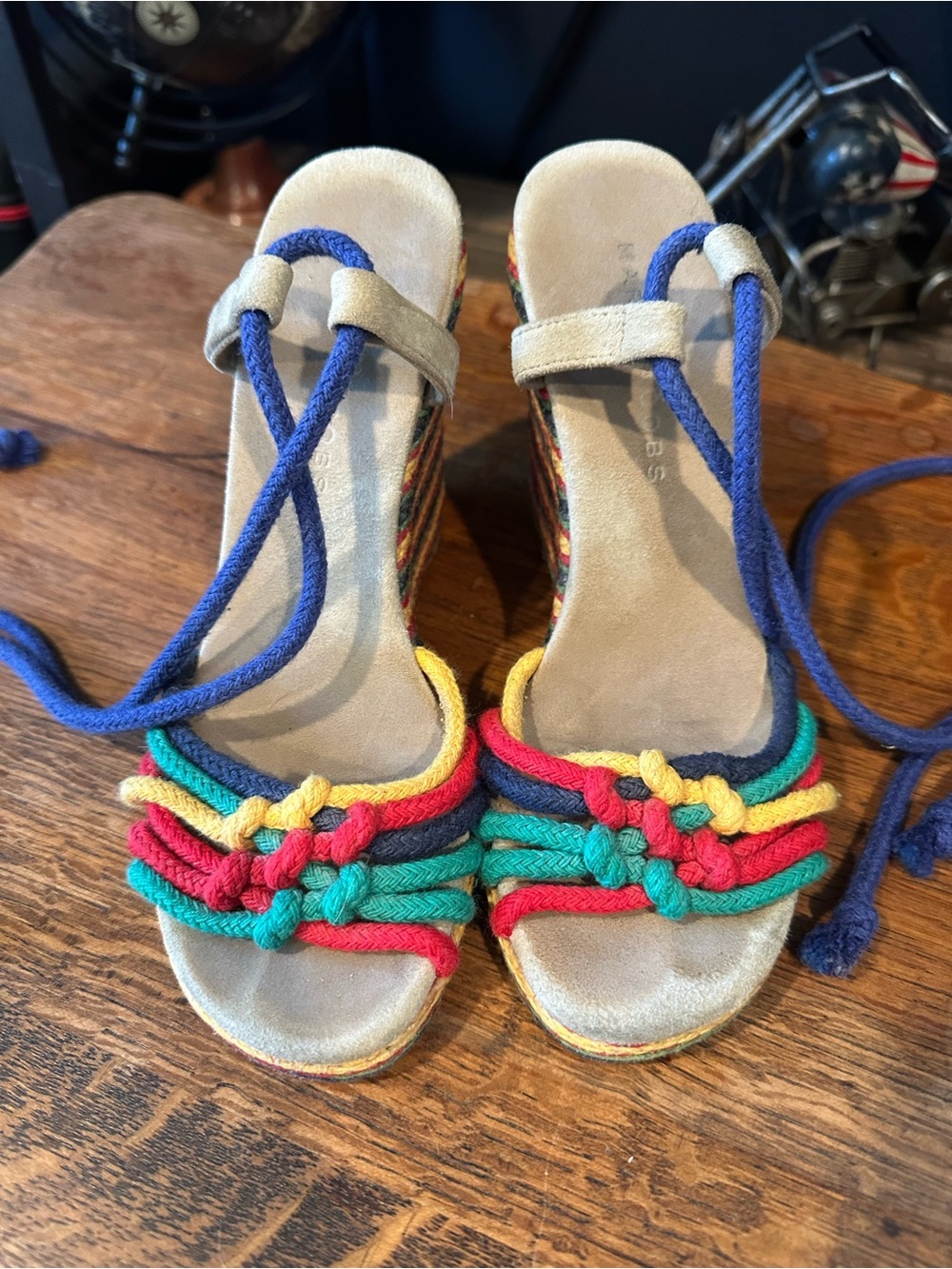 Marc Jacobs Multicolor Rope Wedge Sandals